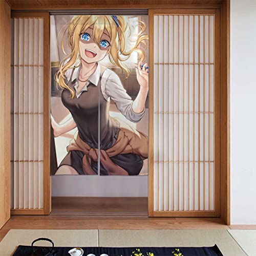 カーテン かぐや様は告らせたい 早坂愛 のれん 暖簾 間仕切りカーテン おしゃれ ロング かわいい アニメ 目隠し 壁飾り 突っ張り棒カーテン 省エネ 断熱 防寒 模様替え 遮光 リビング 玄関 戸口
