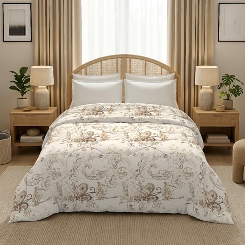 Image of MORADO Glace Cotton AC Comforter /Blanket /Quilt for Double Bed | Ultra Soft & Lightweight | All Season Reversible Comforter | Cozy Bedding for Home & Hotel|Size 90x100 Inches,Traditional Design,Double