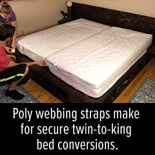 image for SGT KNOTS Polyester Webbing Twin Bed Connector - Metal Buckle King Bed