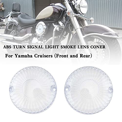 Areyourshop Turn Signal Light Lens Cover For Yamaha V-Star 1100/650 Classic/Custom/Midnight/Silverado, Road Star/Midnight/Silverado, V-Max, Virago 250/535/700 #TOP1