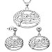 Produktbild Besilver Musiknote Schmuckset Halskette und Ohrringen Set Sterling Silber Violinschlüssel Damen Ohrringe Muttertagsgeschenk FS0029W