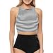 Mansy Women's 2PCS Tripe Padded Push up High Waisted Bikini Swimsuit Swimwear