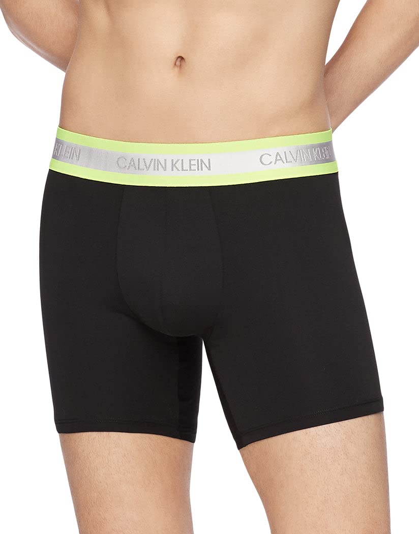 Calvin Klein Mens Underwear Neon Micro Boxer Briefs Black Caution