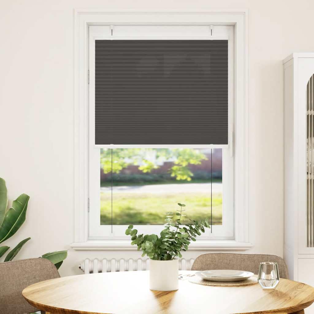 Tenda plissettata nera, 75 x 150 cm, larghezza tessuto 74,4 cm, poliestere, tenda avvolgibile per finestre, protezione solare, per interni, facile da montare