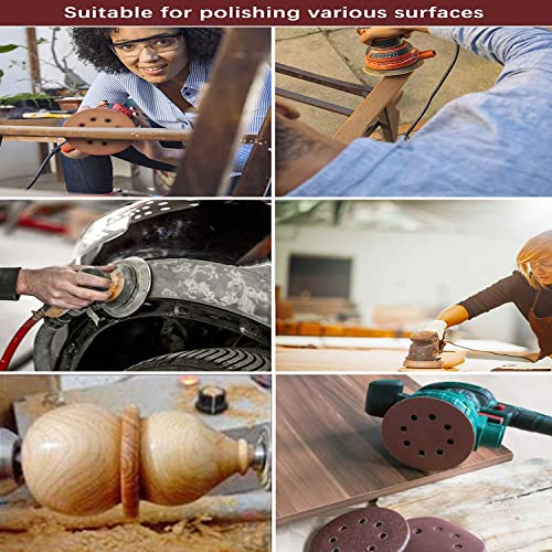 40 Pcs 5 Inch Sanding Discs Sandpaper 8 Hole Hook For Random Orbital Sander 8 Grades Include 60 80 100 120 150 180 240 320 Assorted Grits For Drywall Wood Furniture Finishing #TOP5