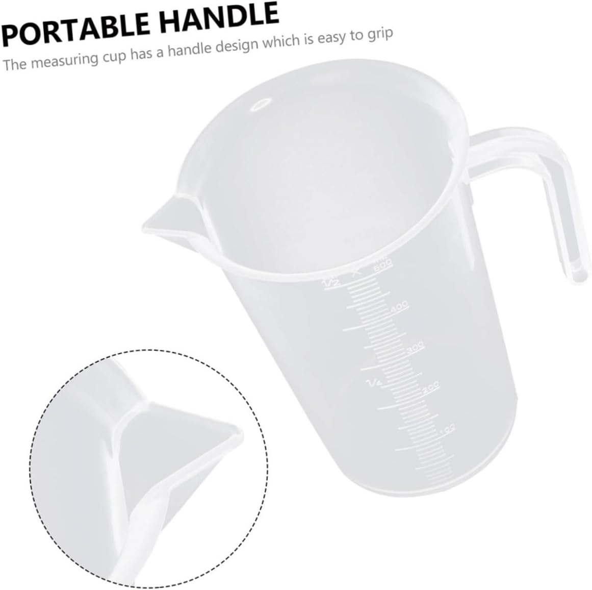 5pcs 500ml Thickened Pp Measuring Cups with Lid, High-temperature Resistant Graduated Kitchen Baking Measuring Jugs Set for Cooking and Beverage Preparation