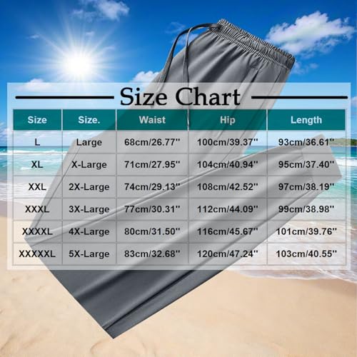 Cambkatl Big and Tall Men's Ice Silk Jogger Pants Elastic Waist Casual Drawstring Loose Outdoor Sweatpants with Pockets3