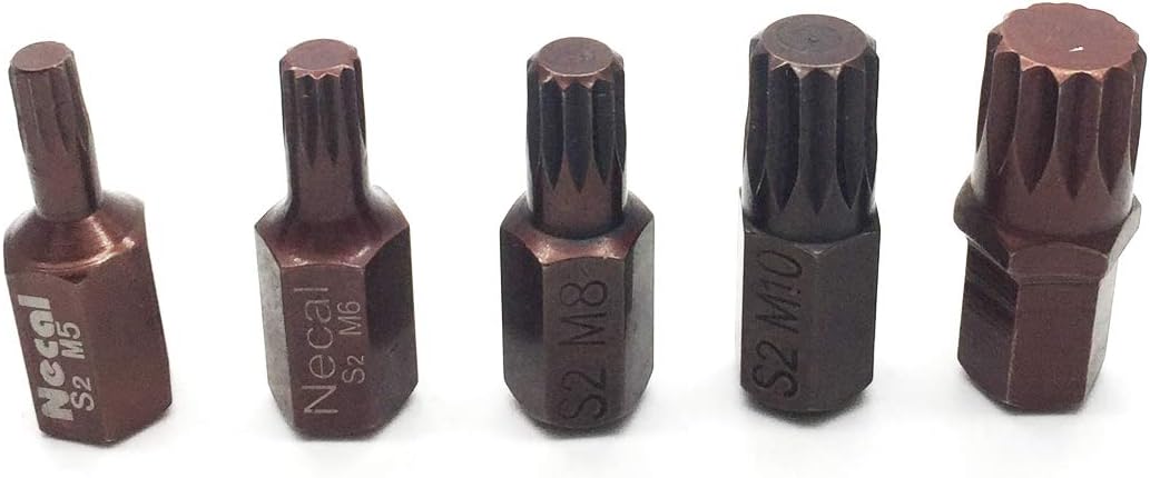5Pcs 30mm Torx Screwdriver Bits 12 Point Spline 10mm Hex Shank Screw Driver Bits M5 M6 M8 M10 M12