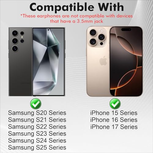 Image of Humble in Ear Wired Earphones with Mic for Type-C Port,10Mm Dynamic Drivers for Enhanced Bass,in Line Controls for Volume and Calls,1.2M Tangle Free Silicone Cable,Wide Compatibility,Metal Alloy Body