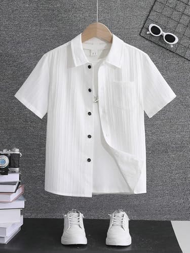 Image of TAGAS Toddler Boys' Striped Short Sleeve Casual Vacation Shirt ||Fancy Shirt || Party Shirt for Boys and Kids || Summer Shirt for Boys and Kids ||(BS-2033)