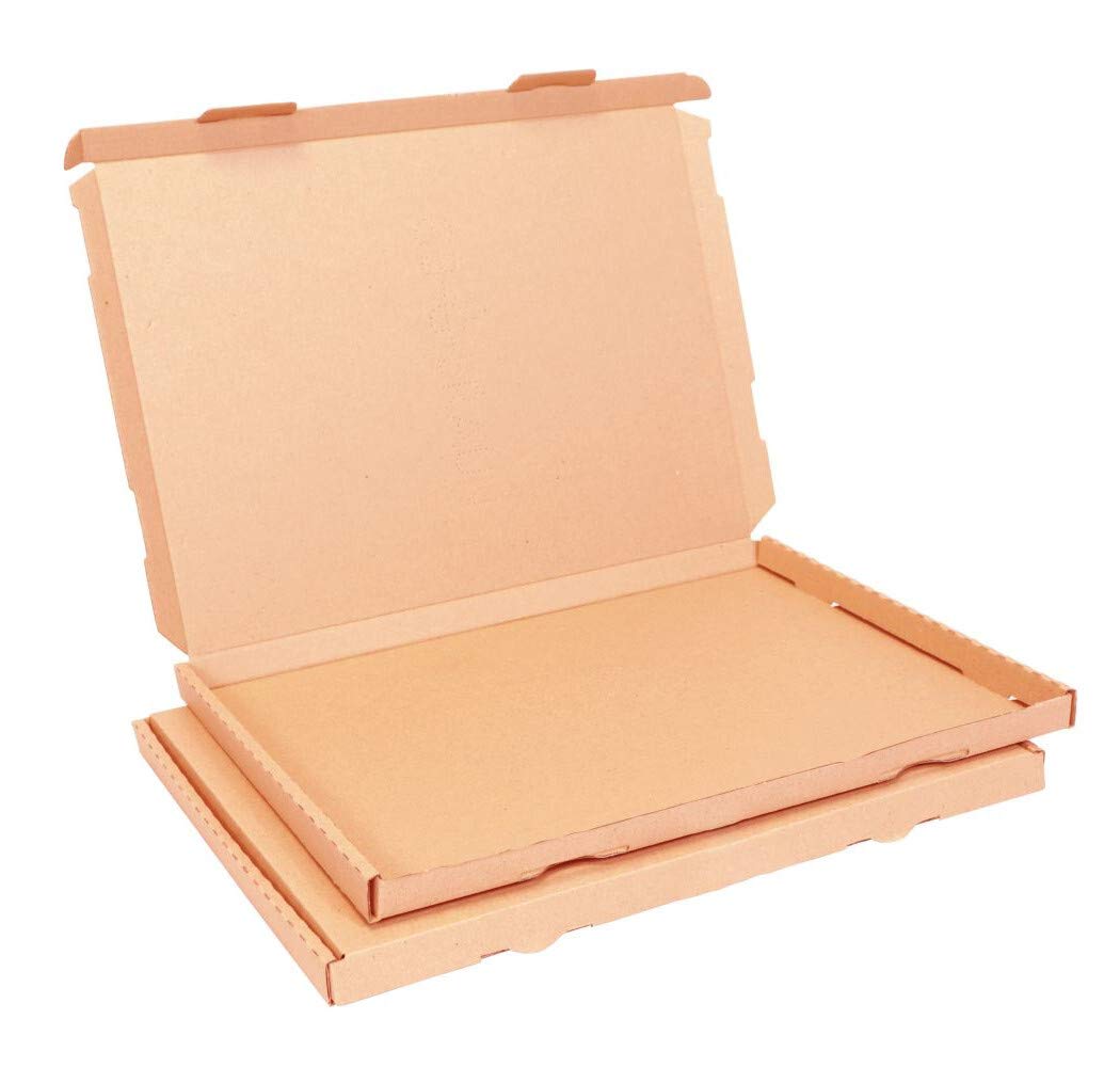 smiley pack 100x Großbriefkartons 350 x 250 x 20 mm braun DIN A4 B4 stabiler Versandkarton Postkarton Faltschachtel für Warensendung, Büchersendung und Großbrief mit Steckverschluss (100 Stück)