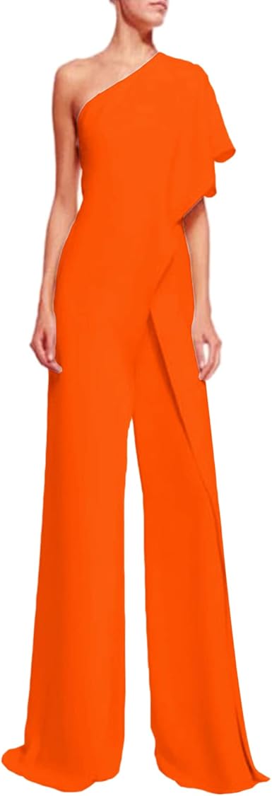 Amazon.com: Dourbesty Enterizo elegante de un hombro para mujer, sexy, sin  mangas, pantalones de pierna ancha, enterizo de club, naranja/fiesta de  bloques, 3XL : Ropa, Zapatos y Joyería