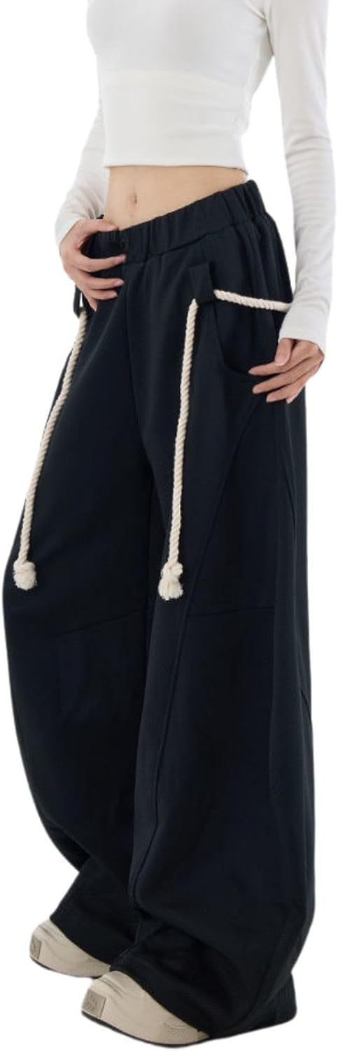 Baggy Sweatpants for Women Men High Waist Wide Leg Sweatpants Oversize Barrel Pants Casual Trousers - Image 3
