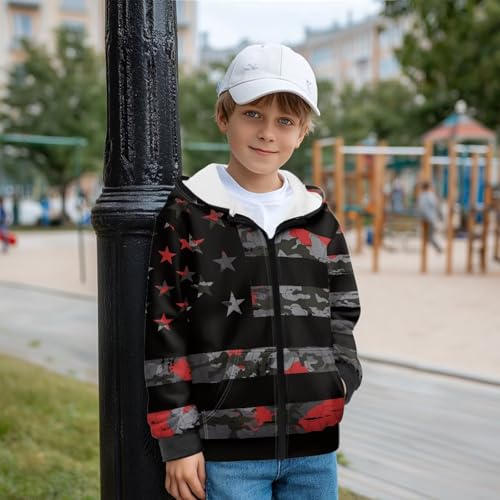 Zip Up Hoodies for Boys 6-16 Years Long Sleeve Hooded Boys Sweatshirts Thick Jacket for Holiday Travel2