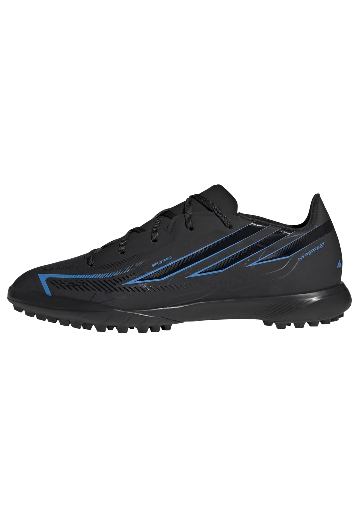 adidas Unisex Kids F50 Hyperfast League Turf Football Boots Kids Shoes, core Black/core Black/Lucid Ray Blue, 10.5 UK Child