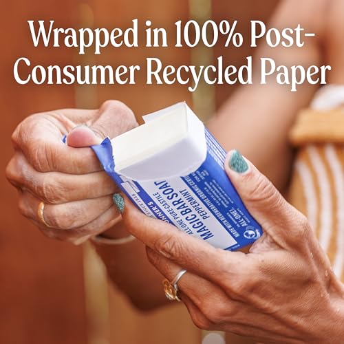 image for Dr. Bronner's Pure-Castile Magic Soap Bars (Peppermint, 5 oz, 6-Pack) 