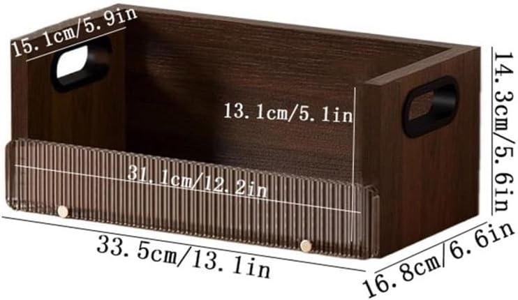 CD Storage Rack, Retro Open Wooden CD Record Rack with ‌Acrylic Dividers Albums Storage Shelf