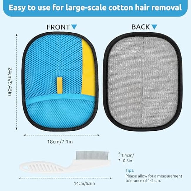 SAWMONG Pet Hair Removal Glove, 2Pcs Cat & Dog Reusable Pet Hair Remover Gloves 2025 New Upgrade, Grooming Pet Hair Remover Tool for Couch, Car, Furniture, Carpet-VawnieCy