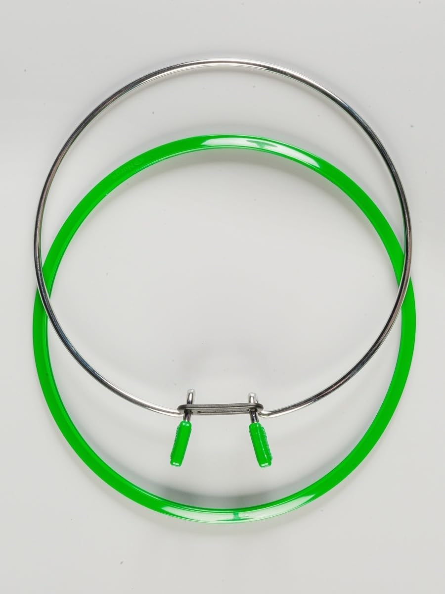 Nurge Premium Quality, Metal Spring Tension Embroidery Hoops, Cross Stich Hoop, Darning Hoops, Embroidery Tension Shed (Green, Siz Mix)