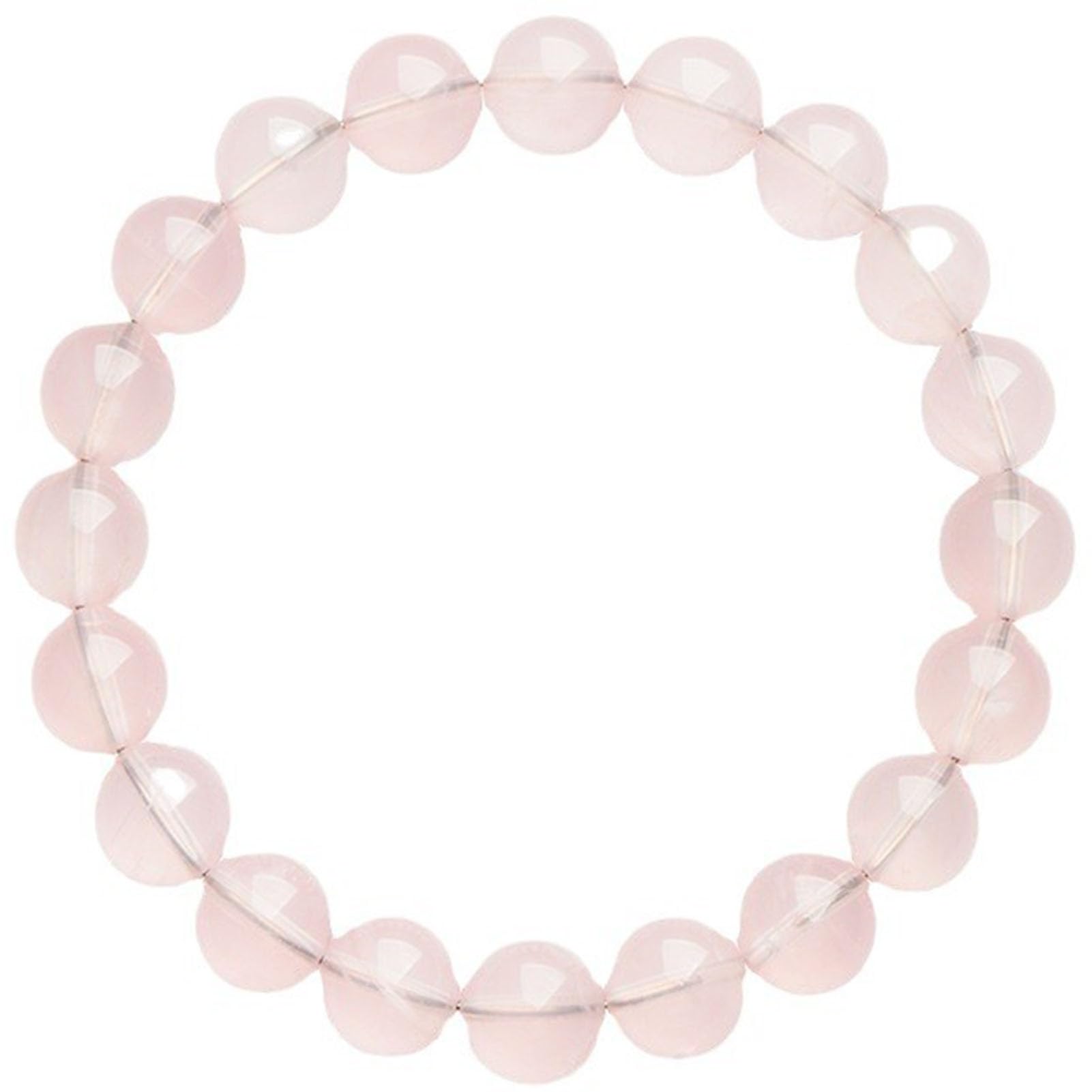 Bracciale curativo Quarzo Rosa, Braccialetti Naturali Fatti a Mano Bracciale Elasticizzato con Pietra preziosa Rosa Naturale per L'Amore, energia positiva Meditazione Yoga Unisex,12MM