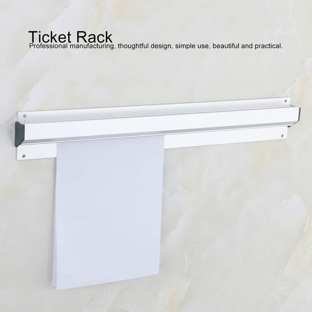 Aluminium Receipt Ticket Clip Rack, 50cm Bill Clip Order Holder with Wall-mounted Paper Holder Display Rail for Restaurant Office