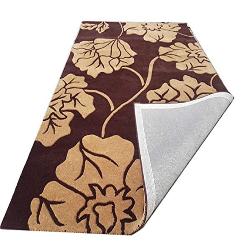 Image of Embossed Handmade GH Wool Thick Geometrical Carpet is a Stylish and Practical Addition to Any Living Room 6X9