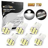 Partsam T10 194 LED Light Bulb 168 LED Bulbs 6000K Instrument Panel Gauge Cluster Dashboard LED Light Bulbs 6Pcs-White