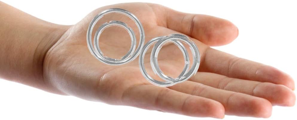 100 Pack Silver Assorted Multi-Purpose Metal O-Rings - Sizes 3/4 Inch, 1 Inch, 1 1/4 Inch, and 1 1/2 Inch
