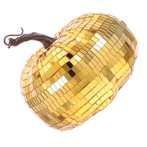 jojofuny Zucca Artificiale Forma di Palla da Discoteca Effetto Specchio Glitterato Decorazione Autunnale per Halloween e Ringraziamento Adatta Varie Ambientazioni