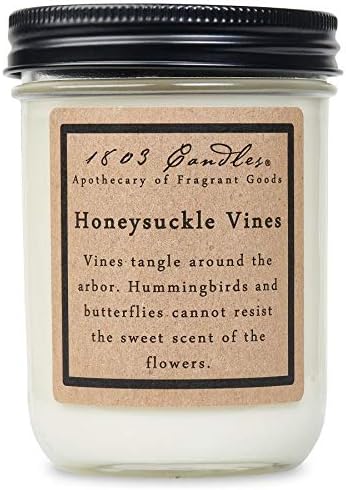 1803 Candles - 14 oz. Jar Soy Candles - (Honeysuckle Vines)
