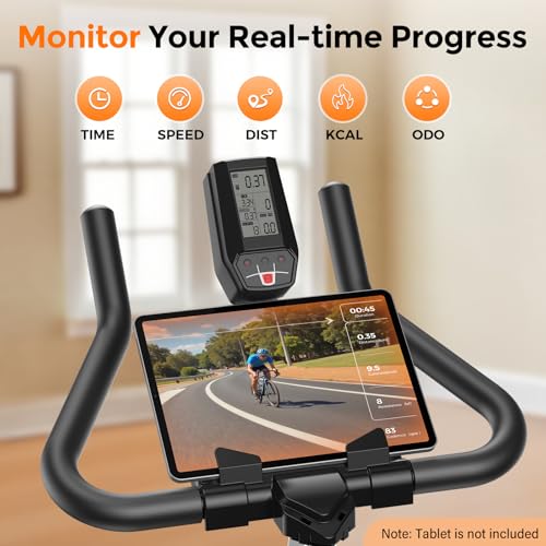 Image of YOSUDA PRO Magnetic Exercise Bike 350 lbs Weight Capacity - Indoor Cycling Bike Stationary with Comfortable Seat Cushion, Silent Belt Drive
