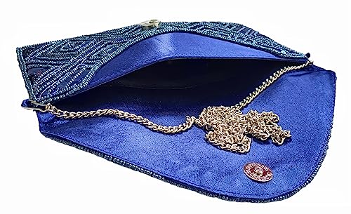 Image of DUCHESS Women's Hand Embroidered Envelope Clutch -Bridal Ethnic Traditional Casual Purse /Clutch /Handbag (23 L x 2.5 W x 13H cm)