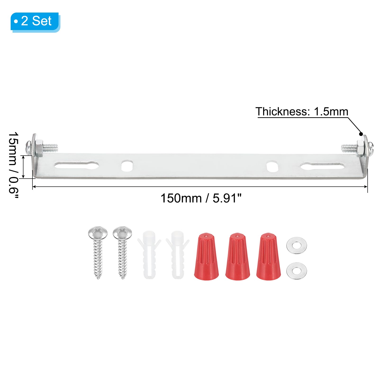 PATIKIL 150mm (5.9") Universal Light Fixture Mounting Bracket Kit - Image 2