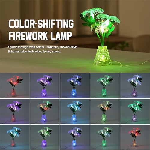 Image of Fiber Optic Firework Lamp, Color Changing LED Light, USB & Battery Powered Decor Lamp for Bedroom Bar Coffee Shop Wedding Decor, Gift for Women on Birthday Christmas Valentines Mothers Day