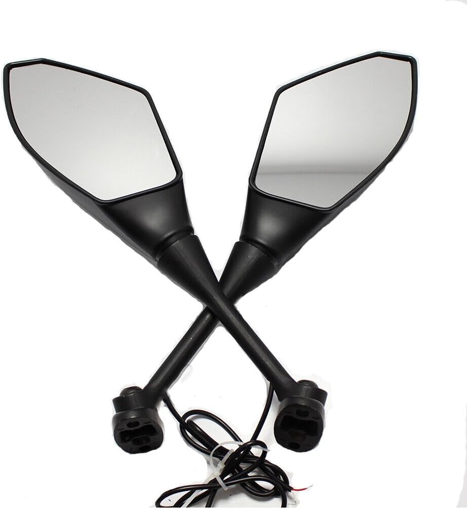 Motorcycle Rearview Mirrors with LED Turn Signals for Honda CBR600RR CBR1000RR CBR500R CBR300R CBR250R 2003-2017 Sport Bikes (Black)
