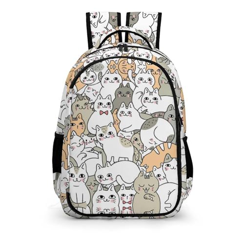 Sac à dos de randonnée avec poches multiples et imprimé chat pour optimiser vos voyages