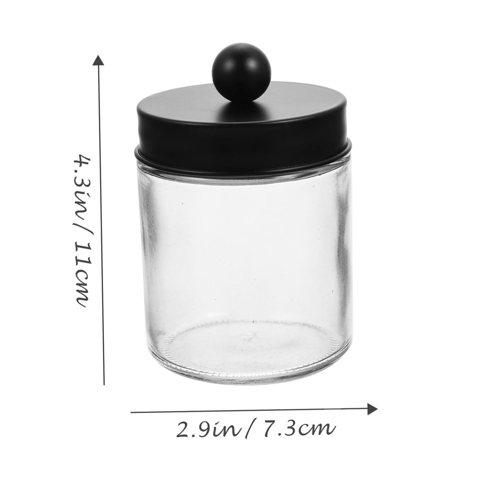3 Stück Wattestäbchenhalter aus Glas und Edelstahl für Bad