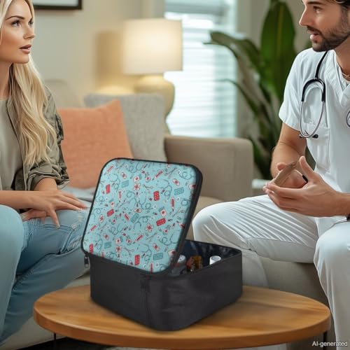 Image of Gomyblomy First Aid Kit for Home Portable First Aid Bag Empty Medical Supplies Storage Bag with Double Zipper Lightweight Emergency Pouch for Cars Travel Office Sport Gym