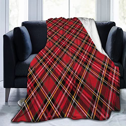 Blankets Red And Black Buffalo Plaid Throw Blanket For Couch Sofa Bed Soft Cozy Warm Fuzzy Fleece Blanket Flannel Blanket For Room Office Travel Outdoor (40"X30") #TOP6