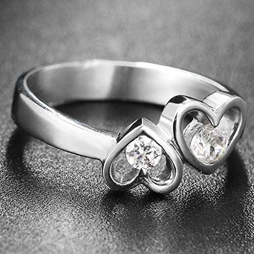 Stainless Steel Size 3-13 Linked Hearts Infinity Wedding Promise Statement Anniversary Proposal Ring4