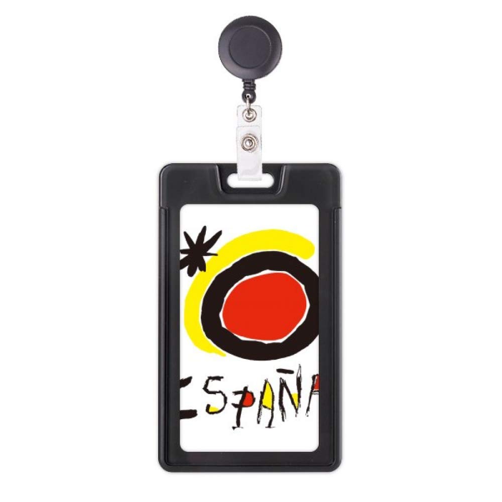 Porte-badge rétractable espagnol rouge et jaune avec cordon résistant - 5