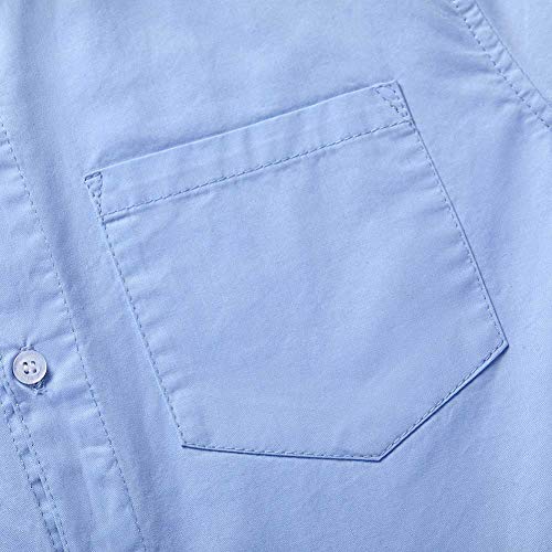 Spring&Gege Boys Long Sleeve Uniform Woven Twill Button Down Shirt For Children Light Blue Size 7-8 Years #TOP4