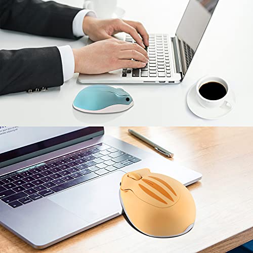Ratón inalámbrico hámster portátil USB de 1200 ppp para laptop y MacBook, color azul 3