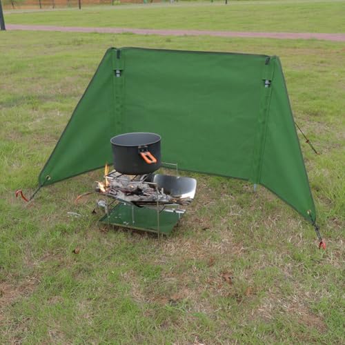 Portable Camping Windbreak - Heavy Duty Wind Shield for Stove, Beach & Outdoor Shelter, Sunshade Privacy Screen for Picnic, Caravan, Garden & Winter Use (4-Panel, Easy Setup)