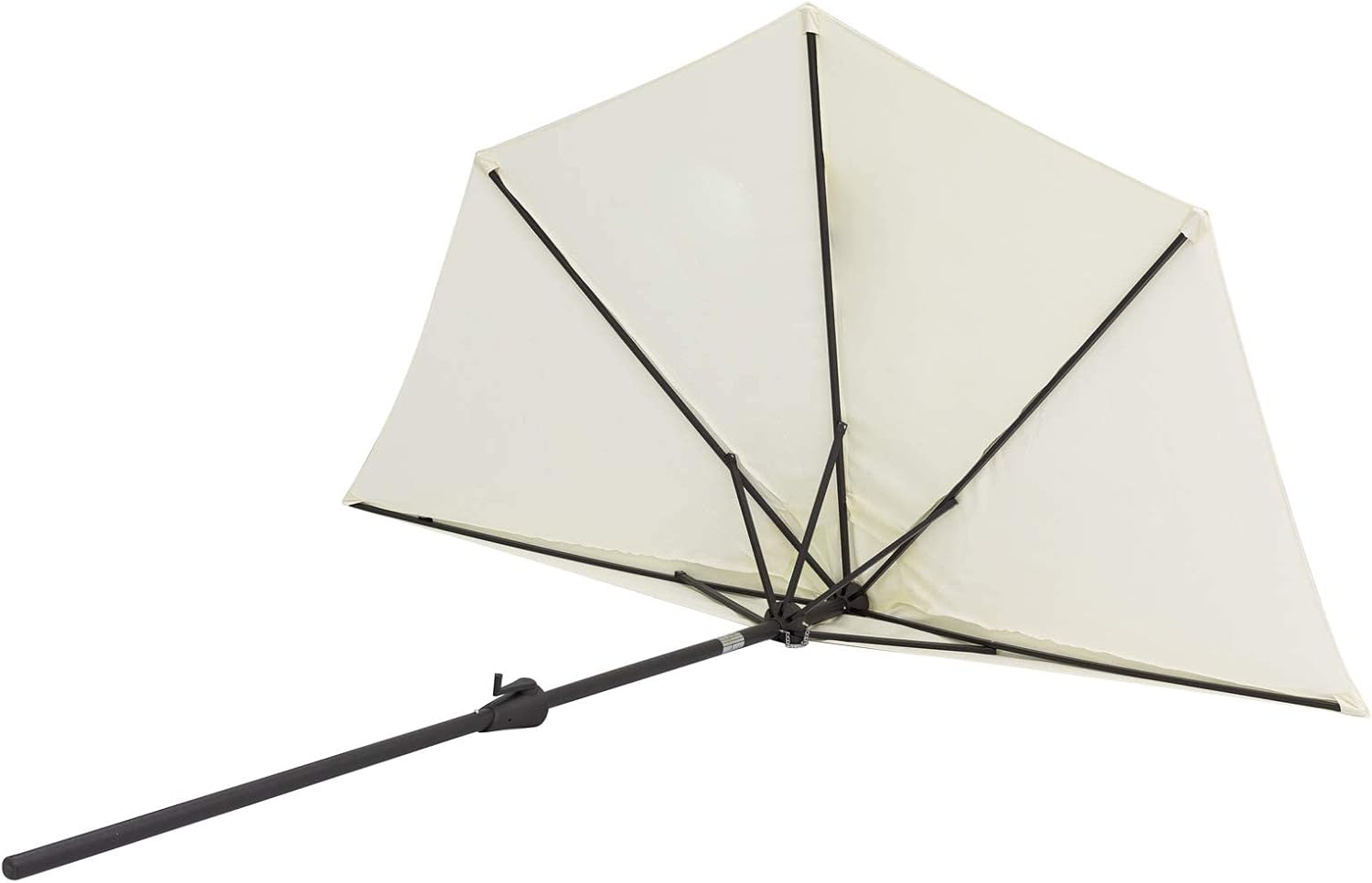 C-Hopetree 9 ft Half Round Outdoor Patio Market Wall Umbrella with Tilt, Ivory