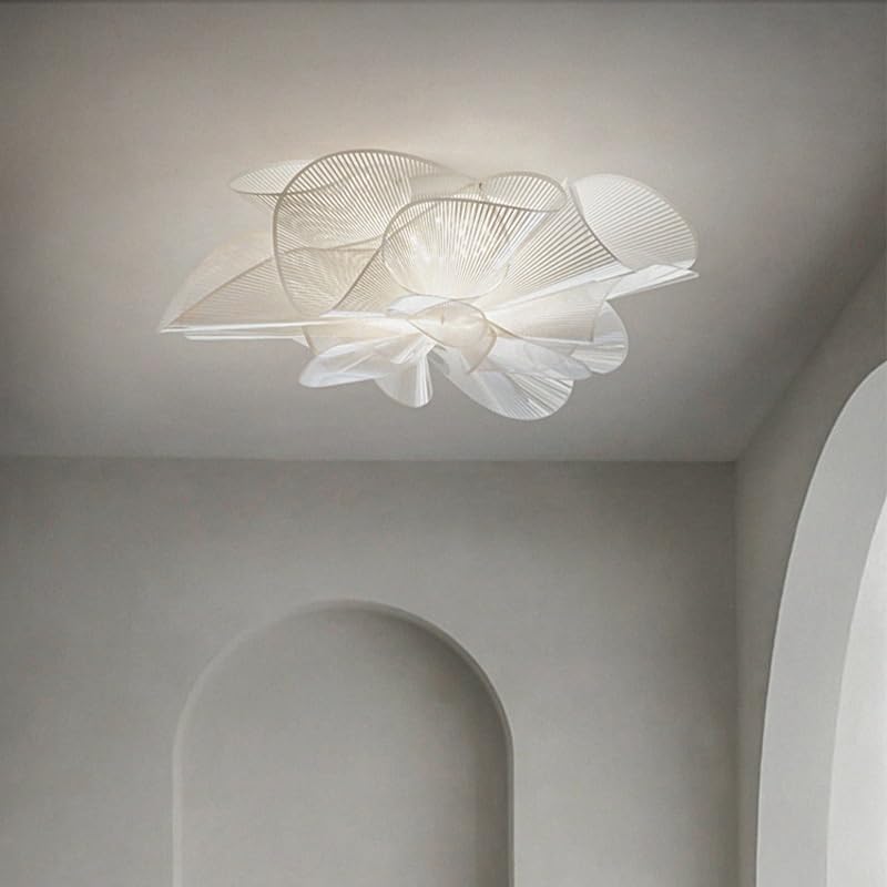 Plafonnier à pétales artistique luminaire salon blanc chaud design italien