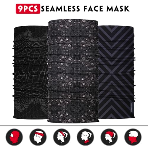 Image of Neck Gaiter for Men Women Headwear Bandana Head Wrap Face Scarf Mask Cover Warmer Balaclava-Seamless & Versatile