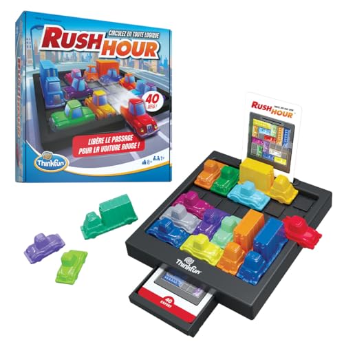 ThinkFun Rush Hour, Jeu de logique d’embouteillage dès 8 Ans, Casse-tête Solo avec 40 défis et 4 Niveaux, Jeu 1 Joueur, Version française, Ravensburger...