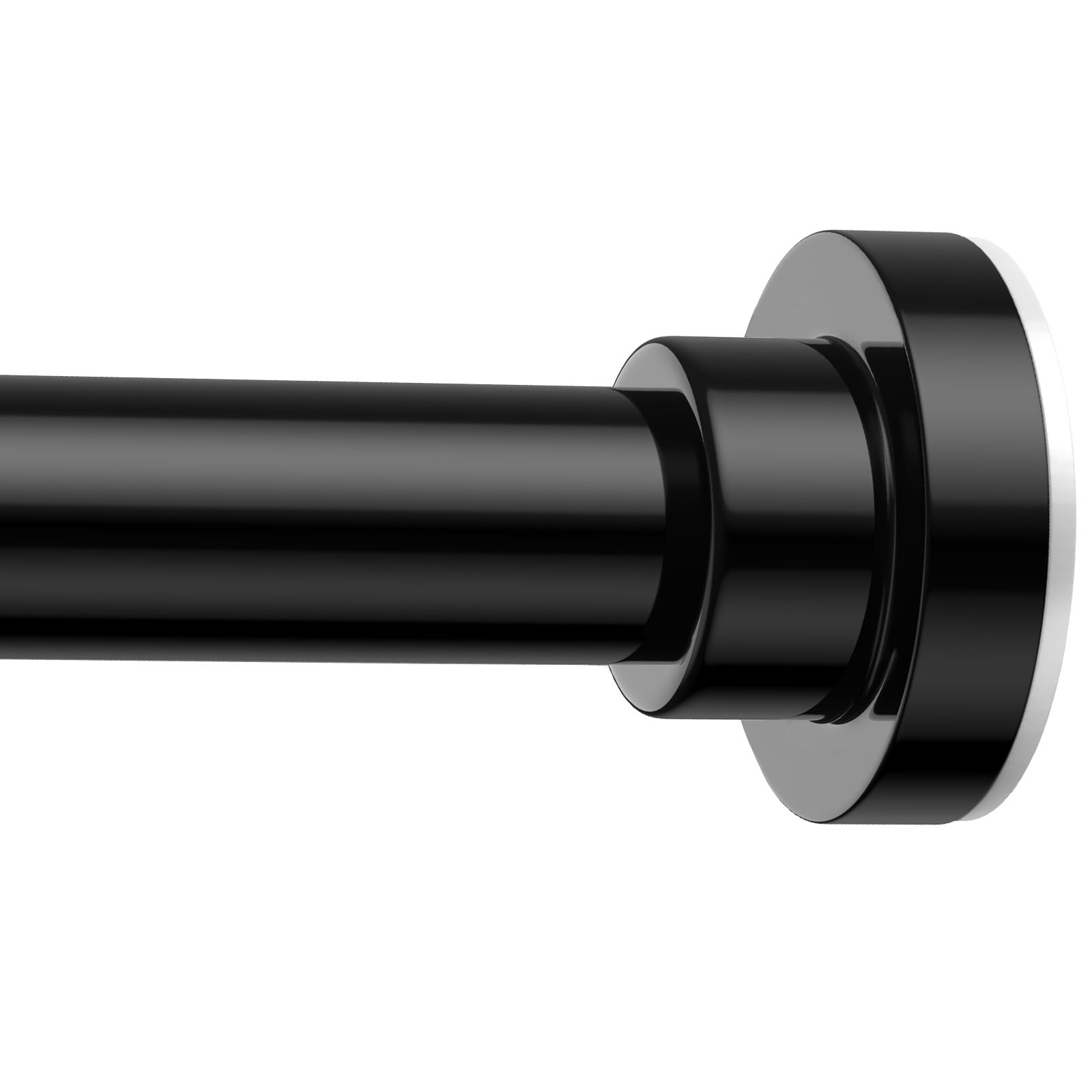 AIZESI 32-64 Inch Tension Curtain Rod No Drill Spring Loaded Curtain Rods 4-Size in 1 Adjustable Shower Rod for Bathroom Window Doorway Closet, Black