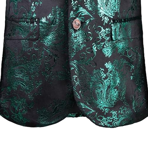 Men's Formal Slim Fit Button Suit Jacket Vintage Sequins Sport Jackets Party Wedding Tuxedo Blazer 6